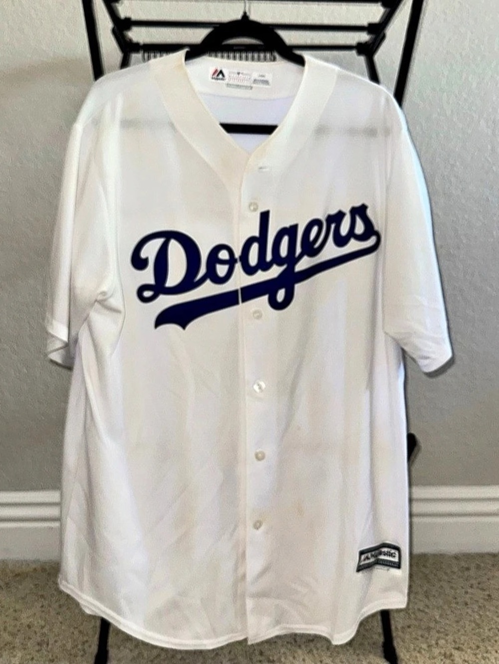 Majestic Los Angeles Dodgers Blank Home MLB Baseball Jersey Mens Large White